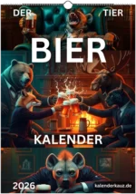 Tier Bier Kalender 2026 – Lustiger Wandkalender A3 für Männer
